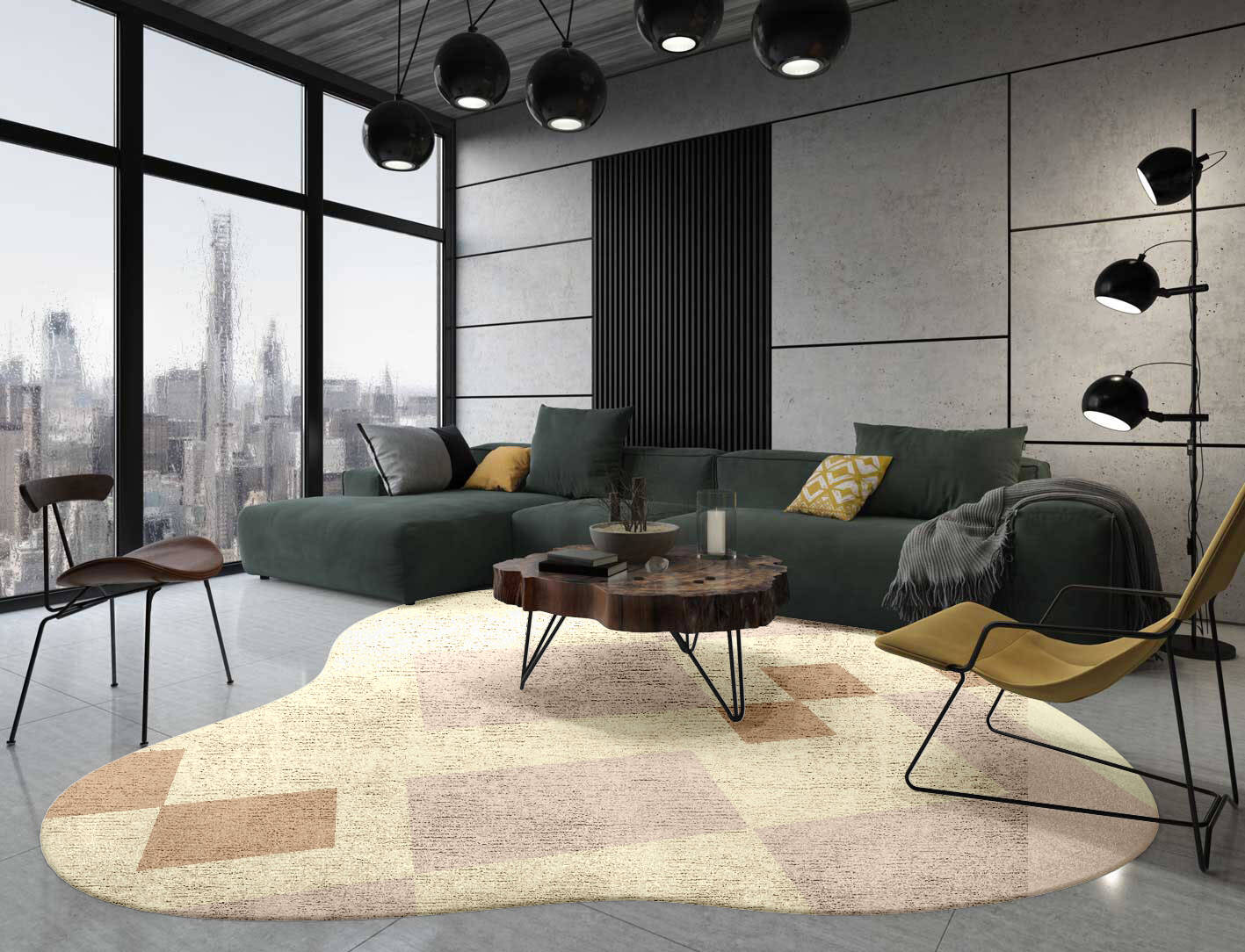 Accumen  Splash Hand Tufted Bamboo Silk Custom Rug by Rug Artisan