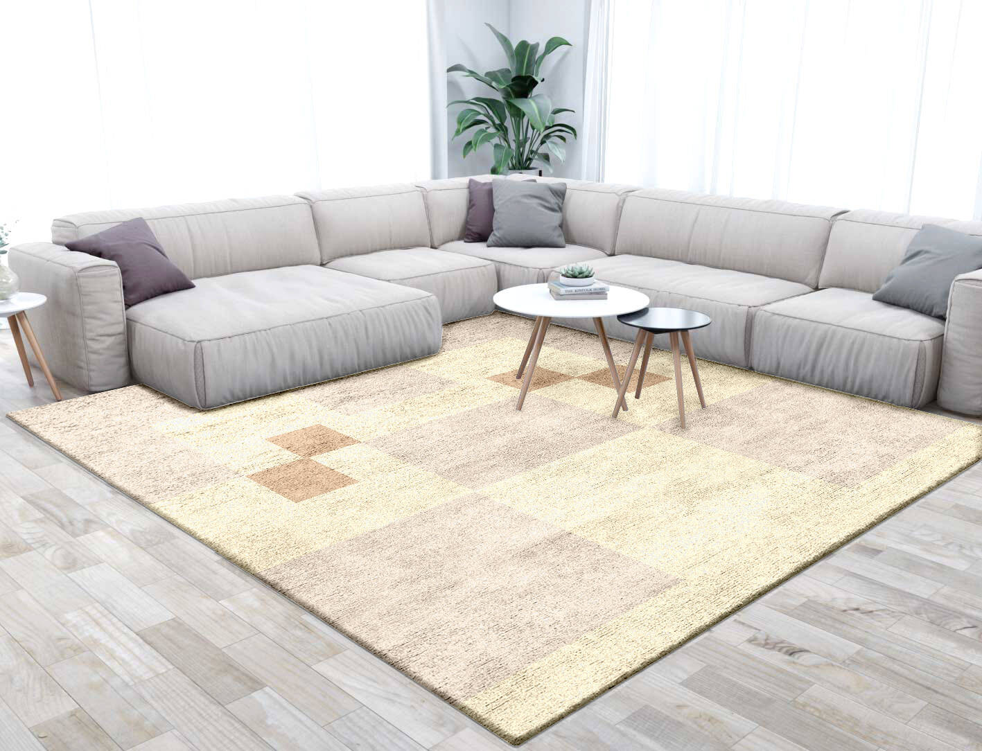 Accumen  Square Hand Tufted Bamboo Silk Custom Rug by Rug Artisan