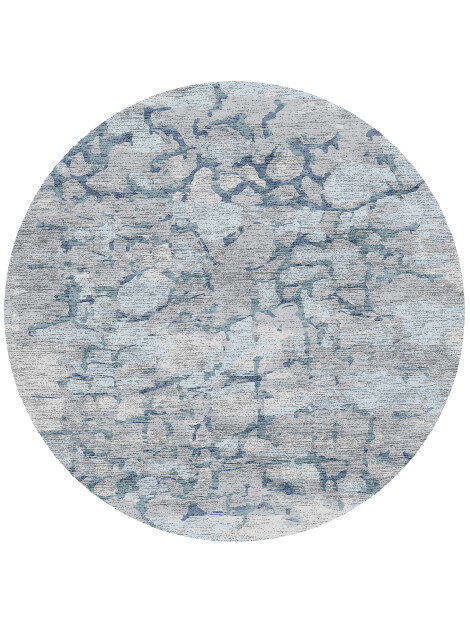 Ace Cerulean Round Hand Knotted Bamboo Silk Custom Rug by Rug Artisan
