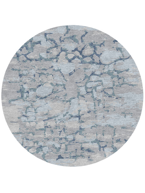 Ace Cerulean Round Hand Knotted Tibetan Wool Custom Rug by Rug Artisan