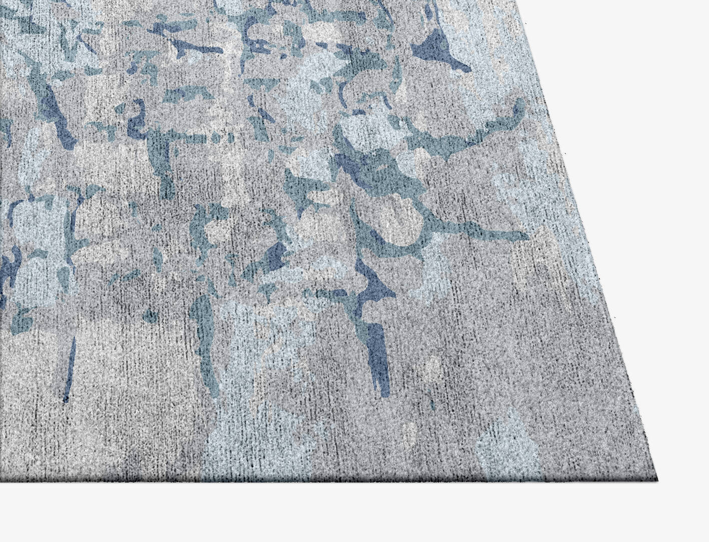 Ace Cerulean Square Hand Knotted Bamboo Silk Custom Rug by Rug Artisan