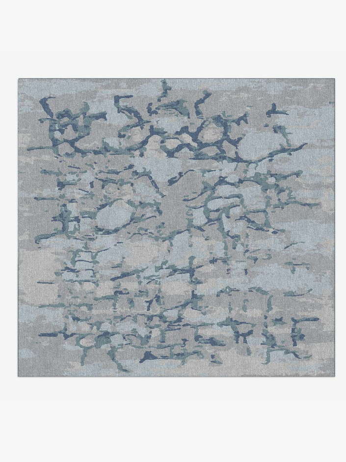 Ace Cerulean Square Hand Knotted Tibetan Wool Custom Rug by Rug Artisan