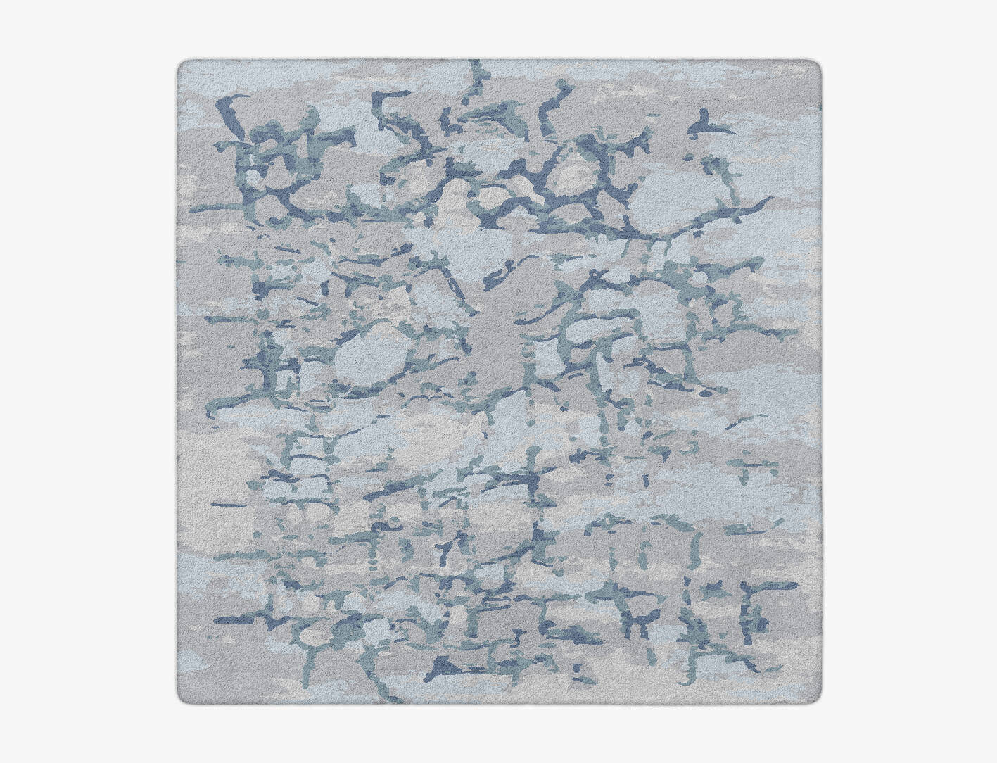 Ace Cerulean Square Hand Tufted Pure Wool Custom Rug by Rug Artisan