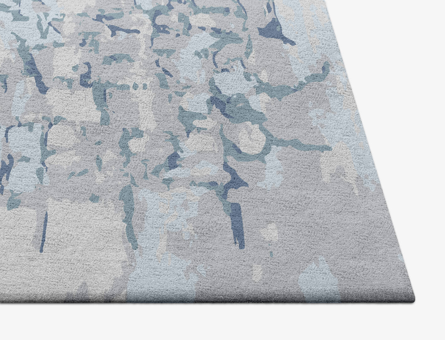 Ace Cerulean Square Hand Tufted Pure Wool Custom Rug by Rug Artisan