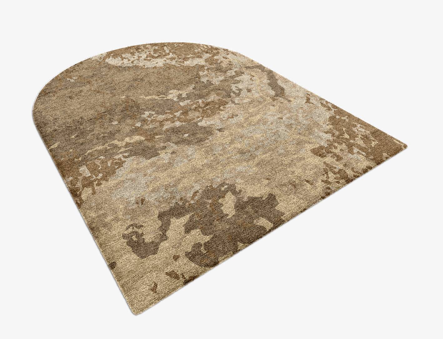 Acrylic Brush Strokes Arch Hand Knotted Bamboo Silk Custom Rug by Rug Artisan