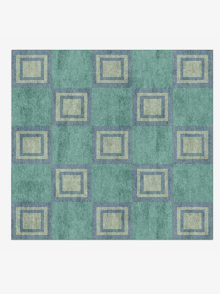 Agate Geometric Square Hand Knotted Bamboo Silk Custom Rug by Rug Artisan