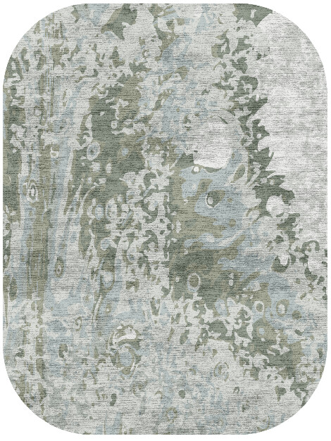 Air Bubble Surface Art Oblong Hand Knotted Bamboo Silk Custom Rug by Rug Artisan