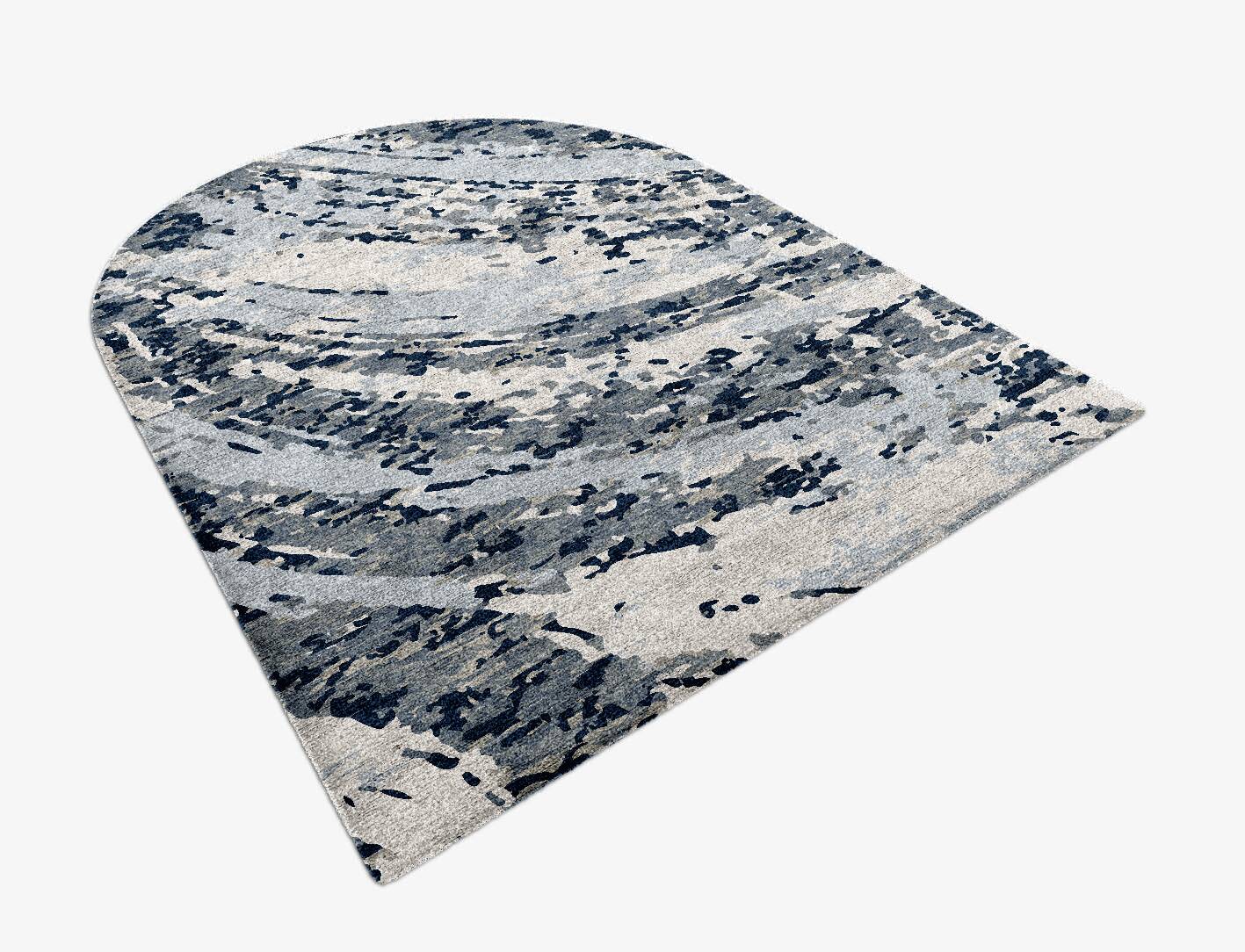 Air Currents Surface Art Arch Hand Knotted Bamboo Silk Custom Rug by Rug Artisan