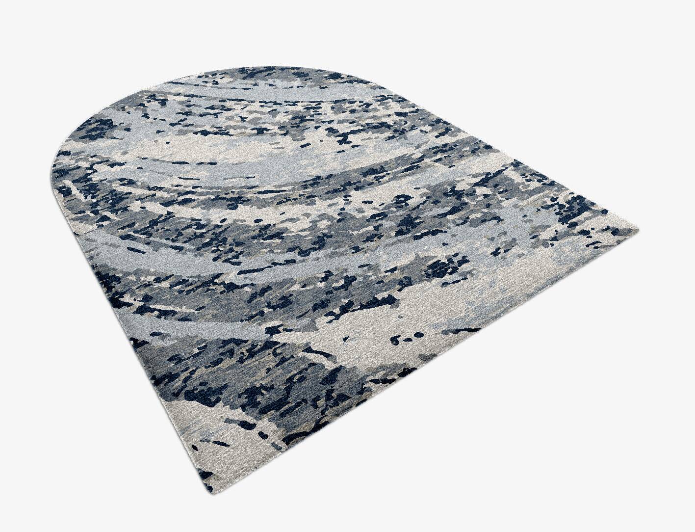 Air Currents Surface Art Arch Hand Knotted Tibetan Wool Custom Rug by Rug Artisan