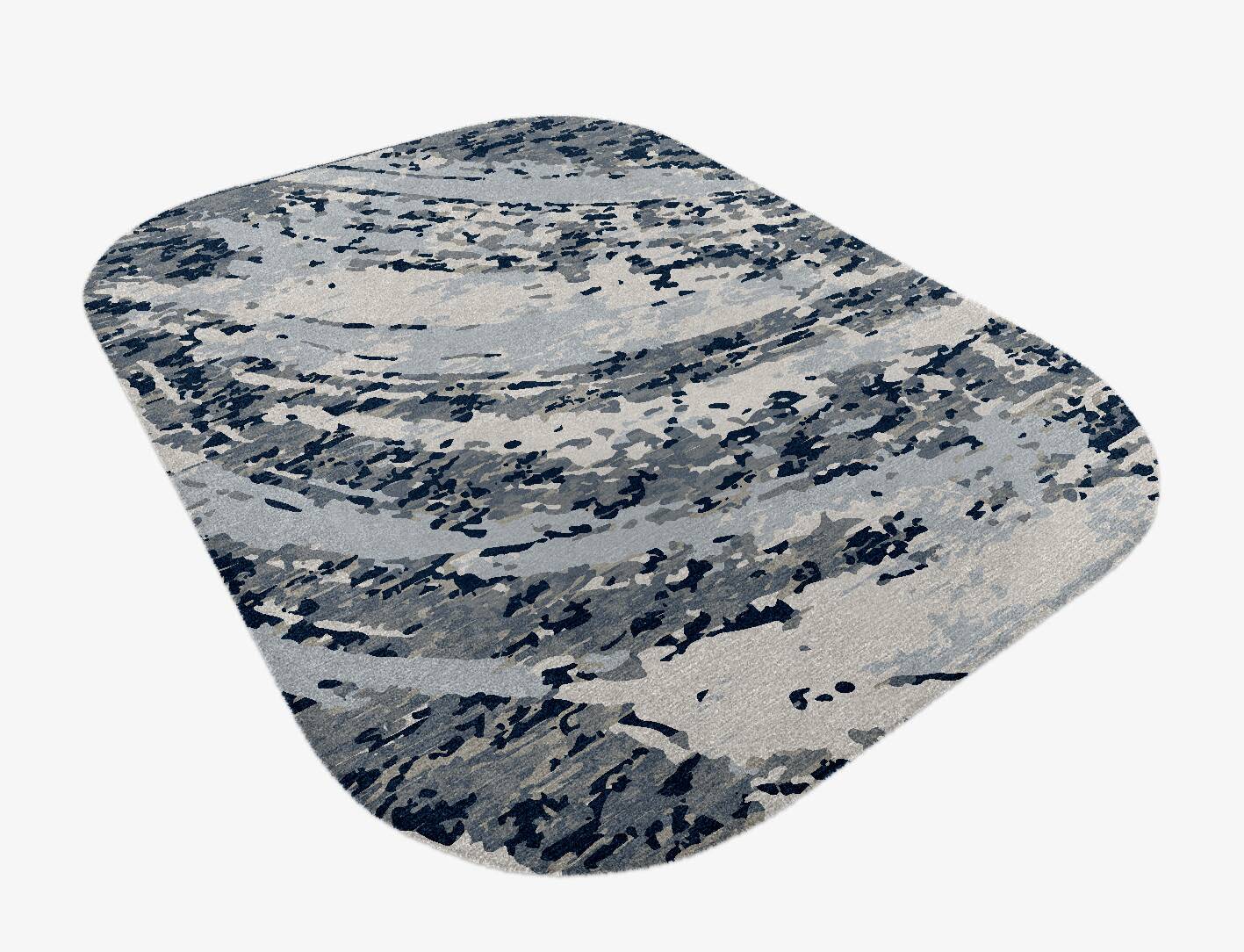 Air Currents Surface Art Oblong Hand Knotted Tibetan Wool Custom Rug by Rug Artisan
