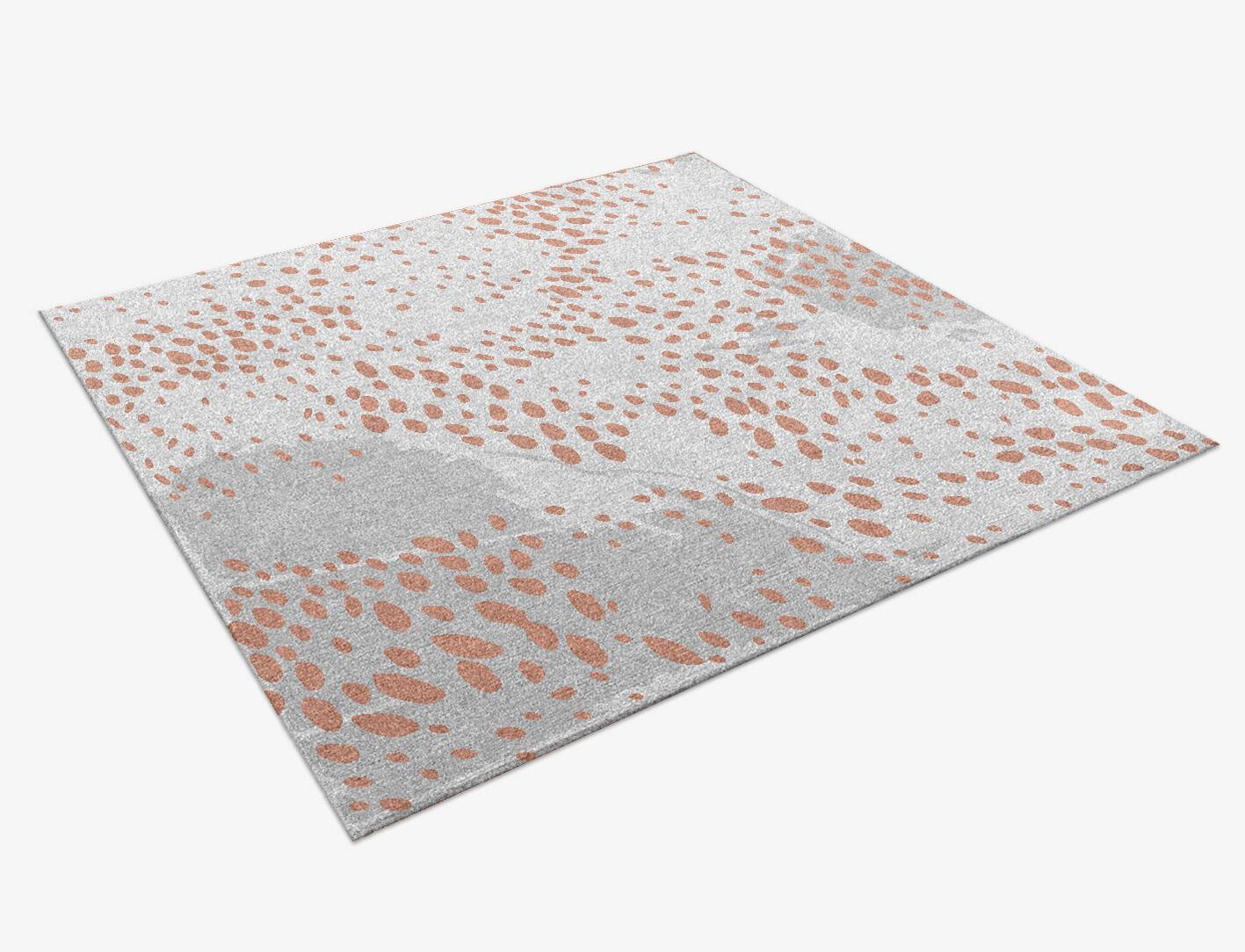 Alabaster Speck Terrazzo Play Square Hand Knotted Tibetan Wool Custom Rug by Rug Artisan