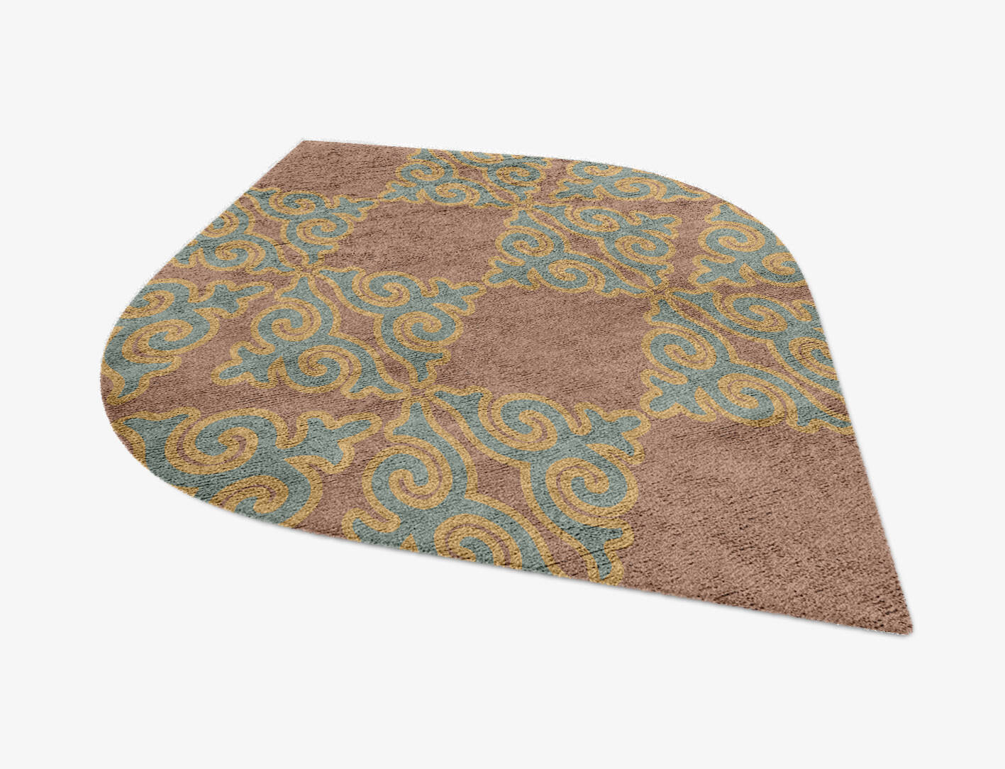 Albion Blue Royal Ogee Hand Knotted Bamboo Silk Custom Rug by Rug Artisan