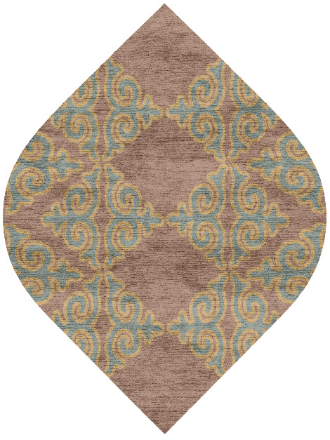 Albion Blue Royal Ogee Hand Knotted Bamboo Silk Custom Rug by Rug Artisan