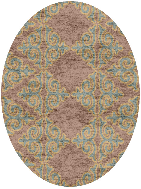 Albion Blue Royal Oval Hand Knotted Bamboo Silk Custom Rug by Rug Artisan