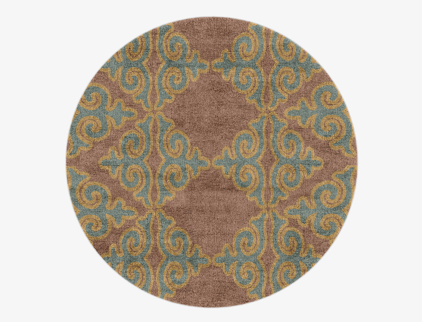 Albion Blue Royal Round Hand Knotted Bamboo Silk Custom Rug by Rug Artisan