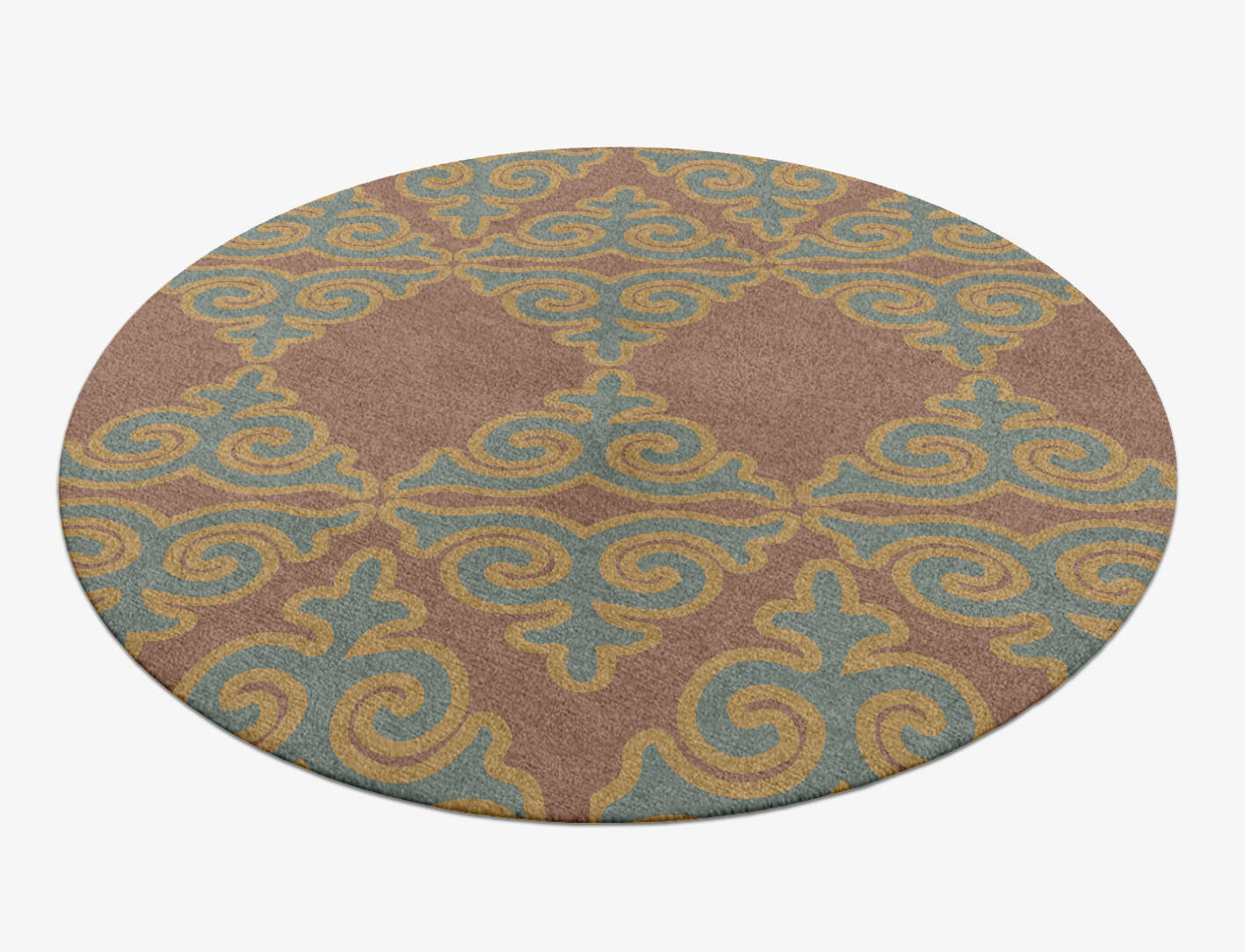 Albion Blue Royal Round Hand Knotted Tibetan Wool Custom Rug by Rug Artisan