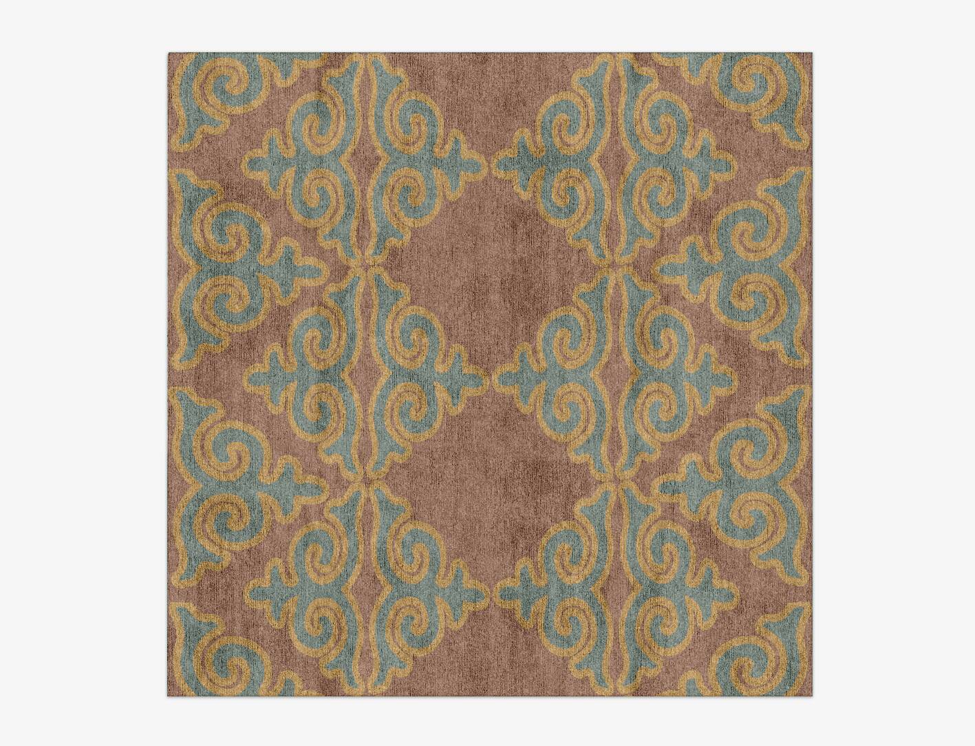 Albion Blue Royal Square Hand Knotted Bamboo Silk Custom Rug by Rug Artisan