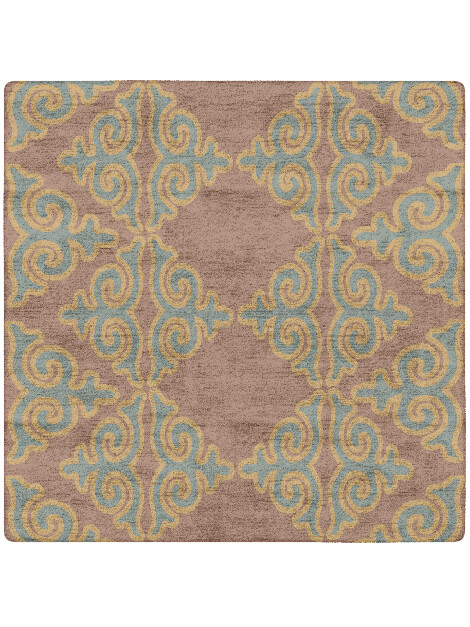 Albion Blue Royal Square Hand Tufted Bamboo Silk Custom Rug by Rug Artisan