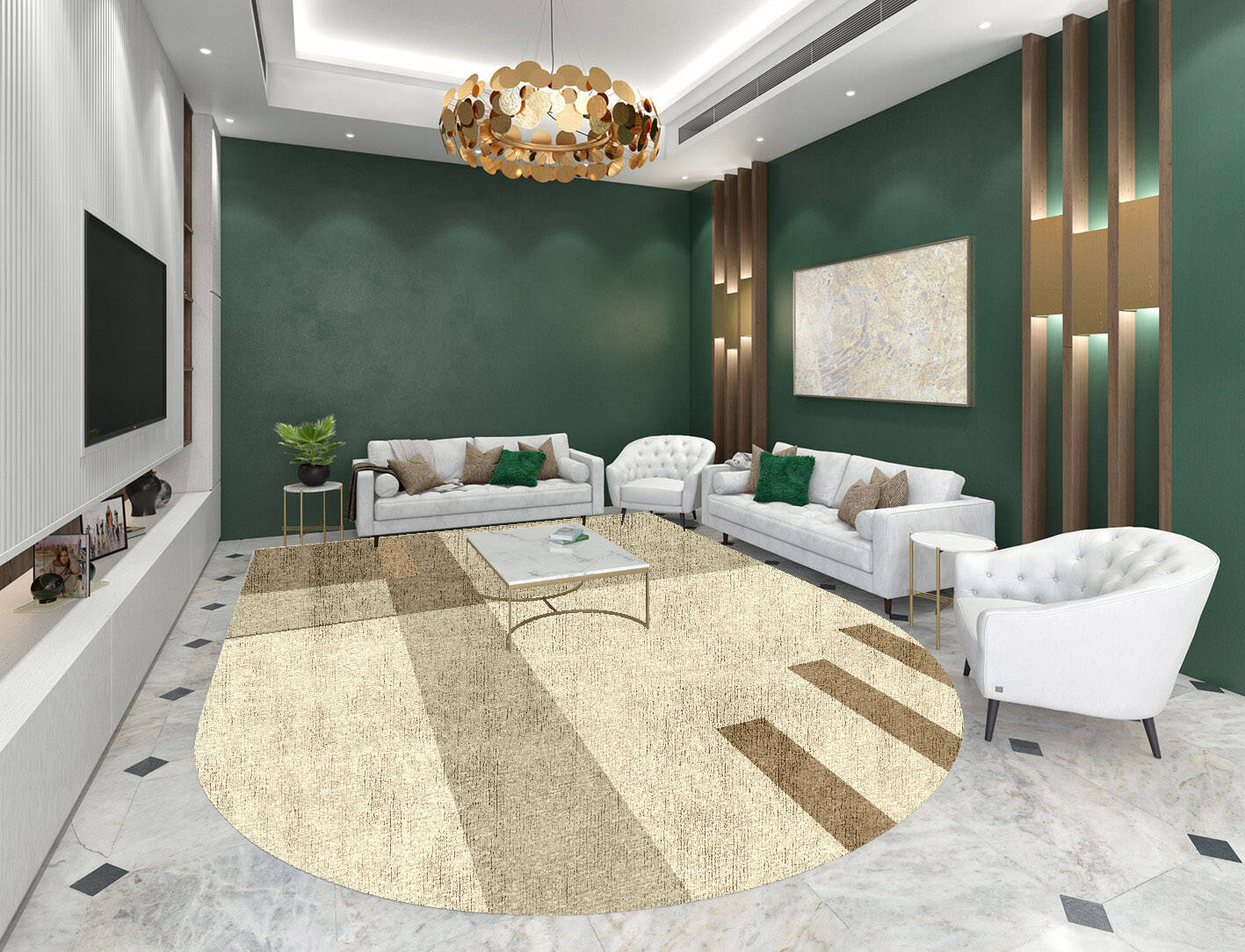 Alew  Arch Hand Knotted Bamboo Silk Custom Rug by Rug Artisan