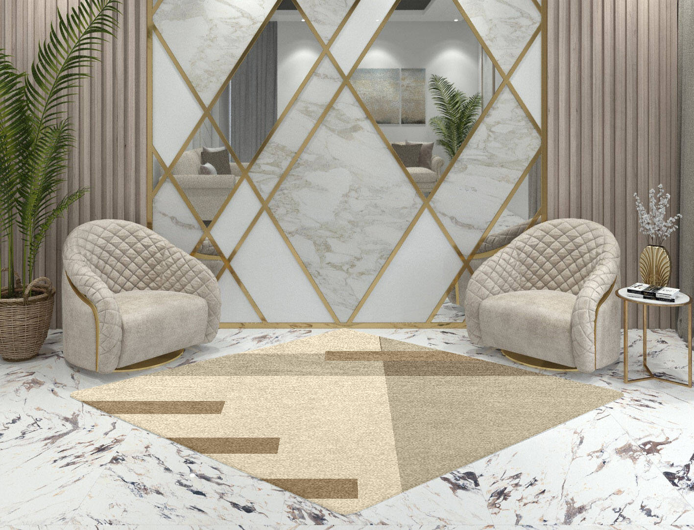 Alew  Diamond Hand Knotted Tibetan Wool Custom Rug by Rug Artisan