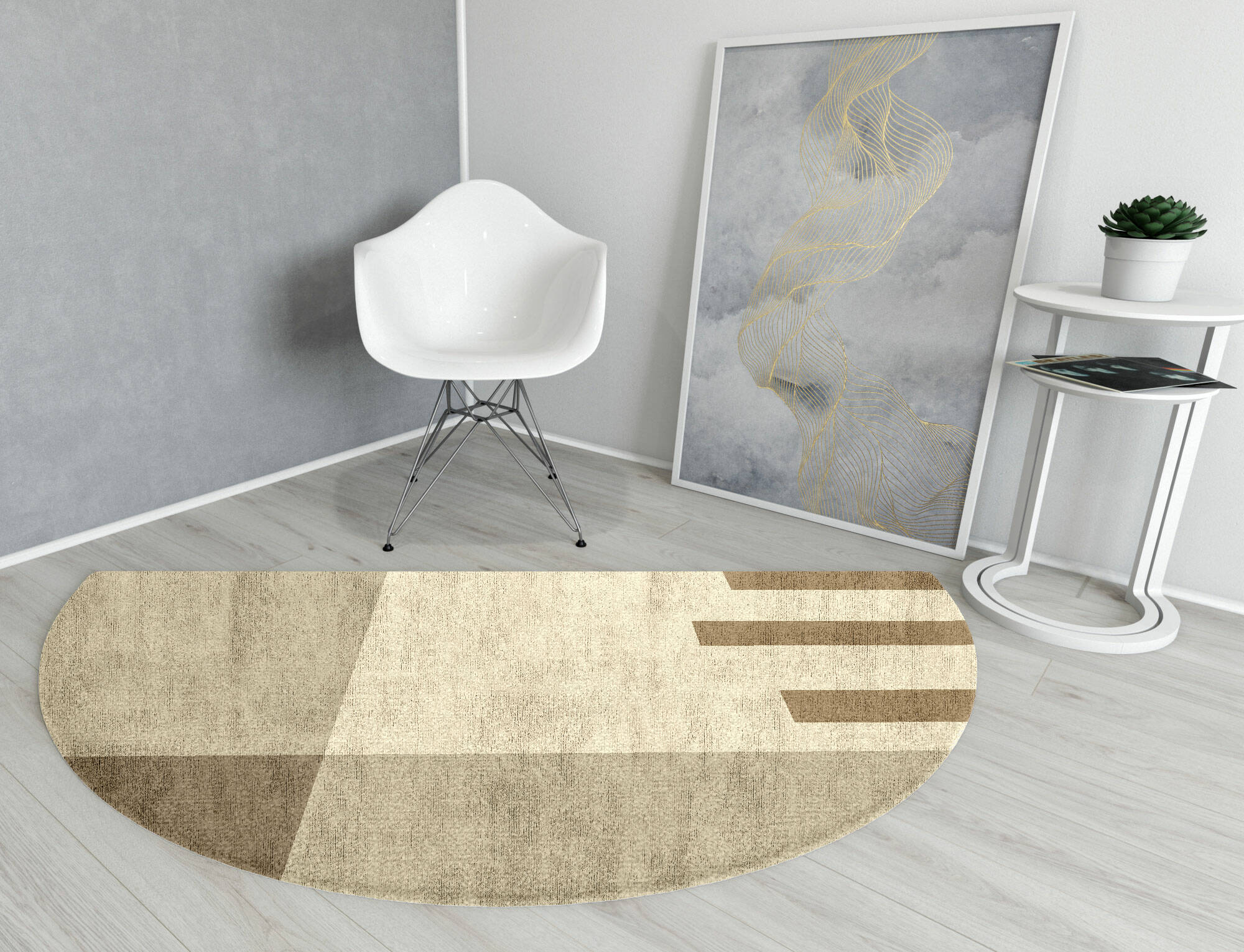 Alew  Halfmoon Hand Knotted Bamboo Silk Custom Rug by Rug Artisan