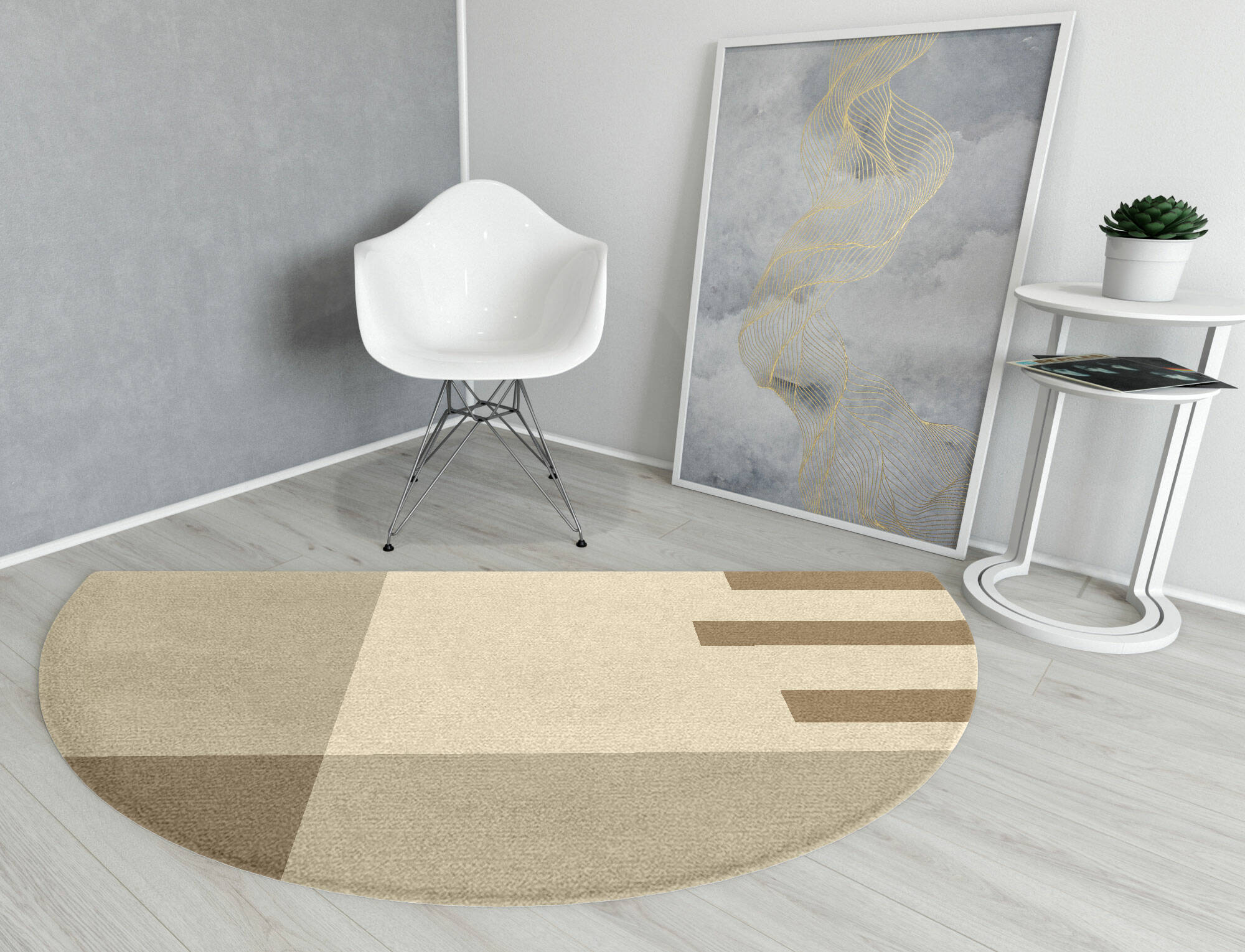 Alew  Halfmoon Hand Knotted Tibetan Wool Custom Rug by Rug Artisan