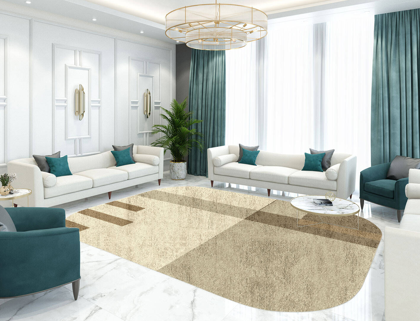 Alew  Oblong Hand Knotted Bamboo Silk Custom Rug by Rug Artisan