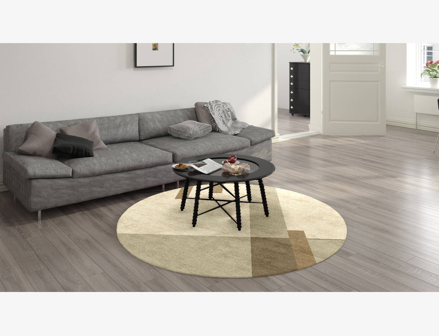 Alew  Round Hand Knotted Bamboo Silk Custom Rug by Rug Artisan