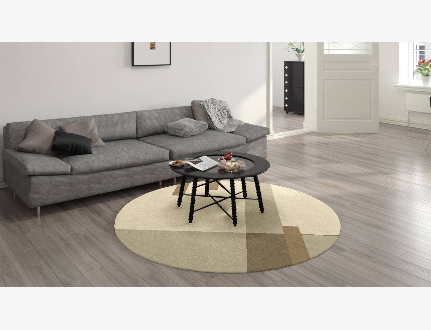 Alew  Round Hand Knotted Tibetan Wool Custom Rug by Rug Artisan
