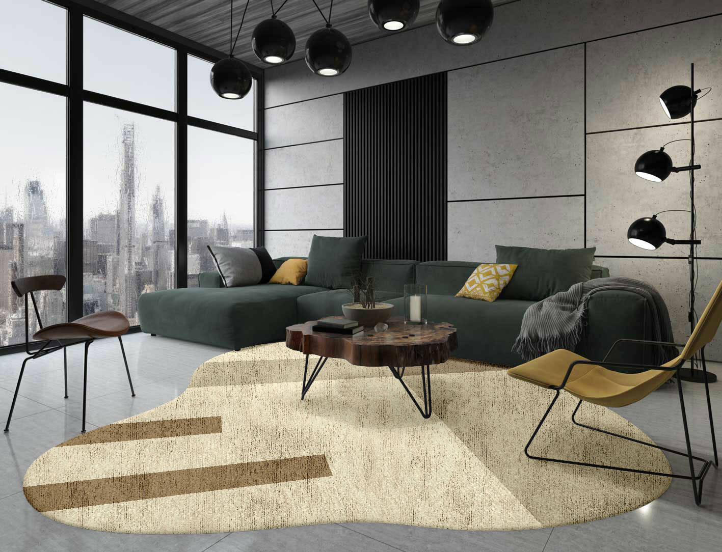 Alew  Splash Hand Knotted Bamboo Silk Custom Rug by Rug Artisan
