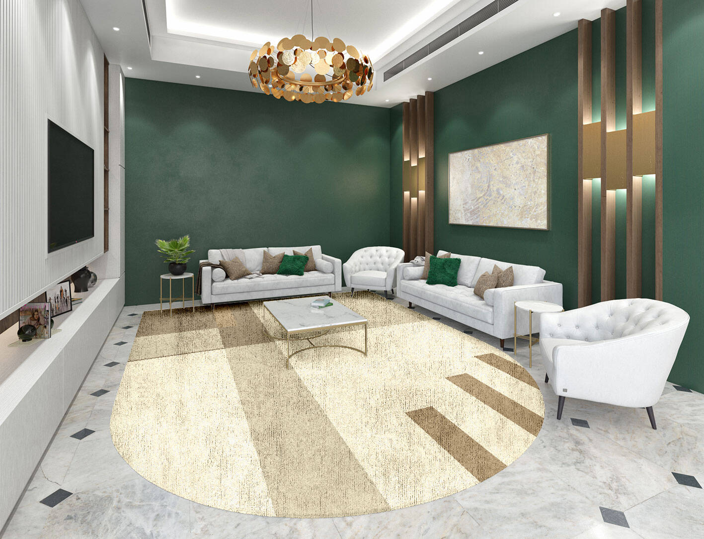 Alew  Arch Hand Tufted Bamboo Silk Custom Rug by Rug Artisan