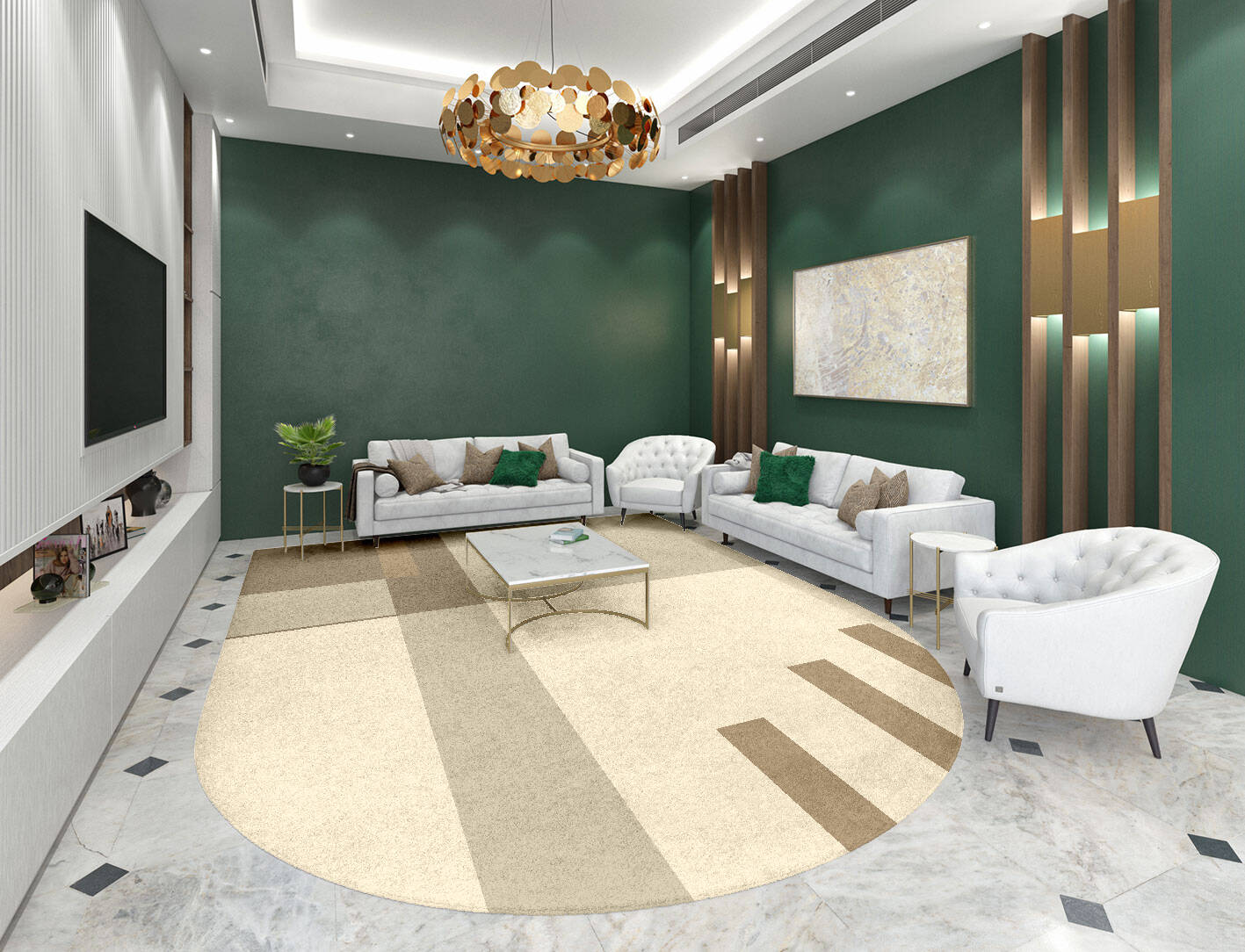 Alew  Arch Hand Tufted Pure Wool Custom Rug by Rug Artisan