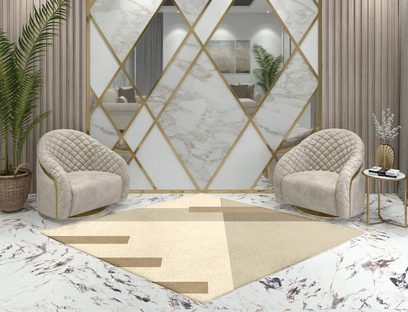Alew  Diamond Hand Tufted Pure Wool Custom Rug by Rug Artisan