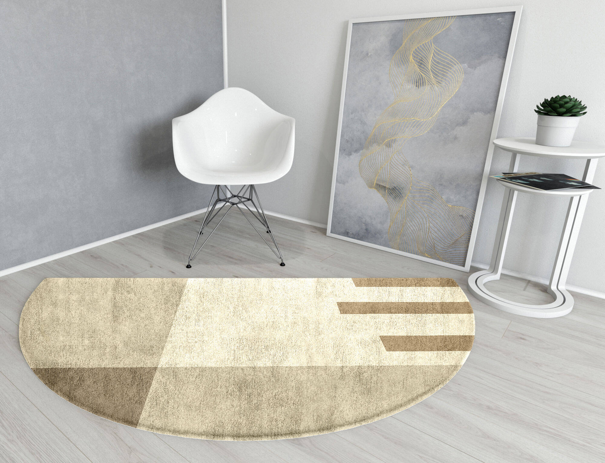 Alew  Halfmoon Hand Tufted Bamboo Silk Custom Rug by Rug Artisan