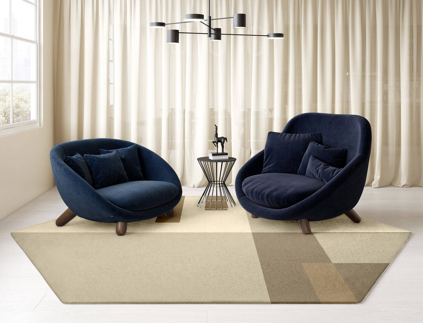 Alew  Hexagon Hand Tufted Pure Wool Custom Rug by Rug Artisan