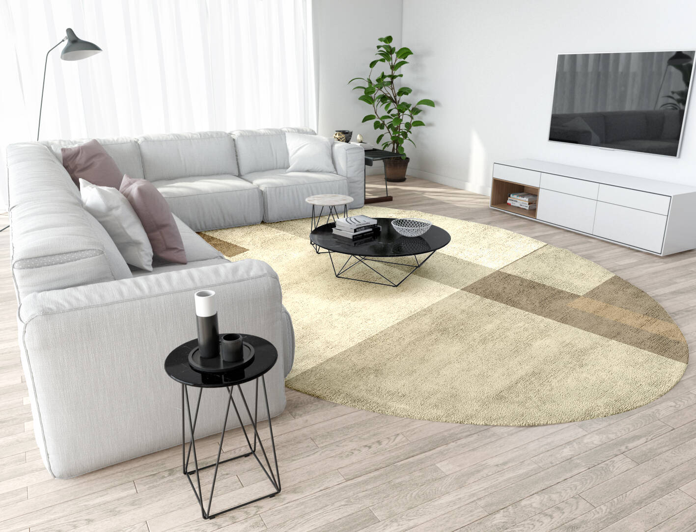 Alew  Oval Hand Tufted Bamboo Silk Custom Rug by Rug Artisan
