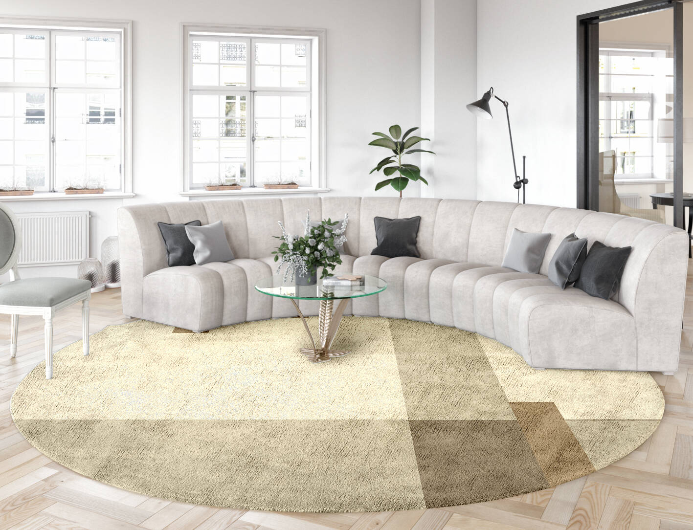 Alew  Round Hand Tufted Bamboo Silk Custom Rug by Rug Artisan