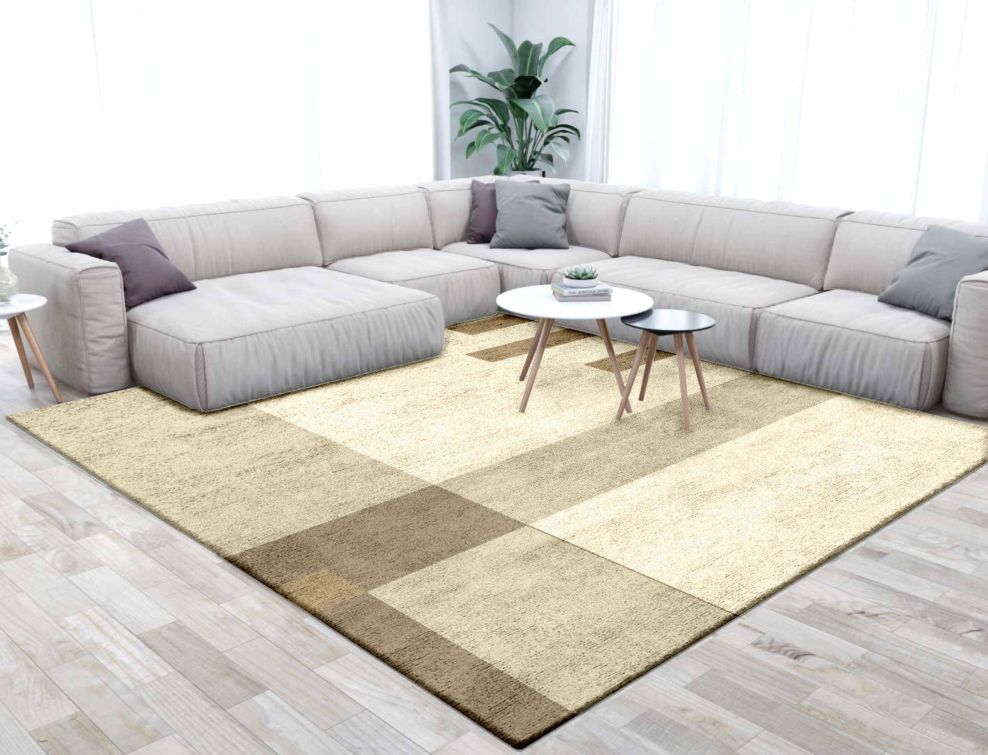 Alew  Square Hand Tufted Bamboo Silk Custom Rug by Rug Artisan