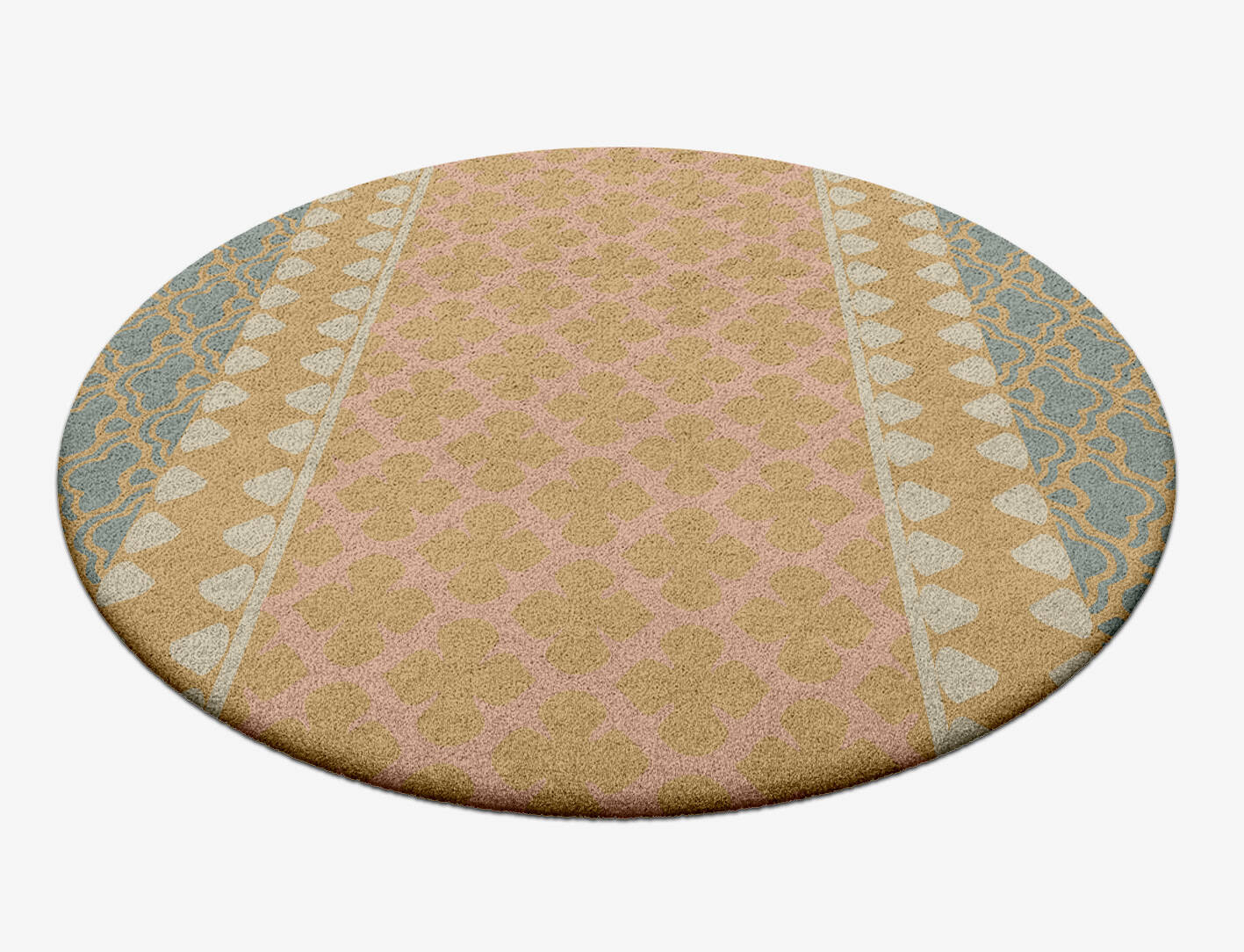 Alhambra Blue Royal Round Hand Tufted Pure Wool Custom Rug by Rug Artisan