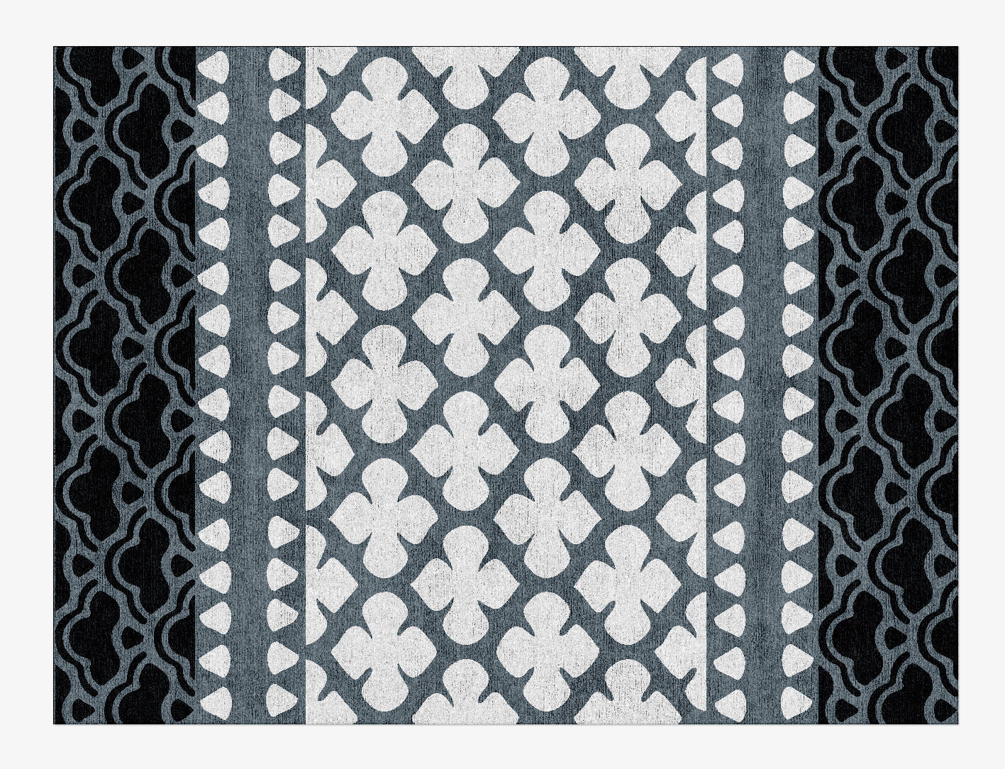 Alhambra Grey Monochrome Rectangle Hand Knotted Bamboo Silk Custom Rug by Rug Artisan