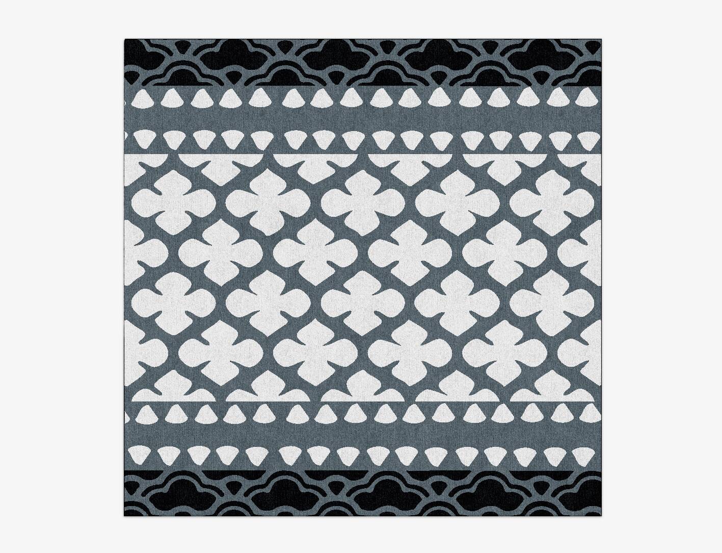 Alhambra Grey Monochrome Square Hand Knotted Tibetan Wool Custom Rug by Rug Artisan