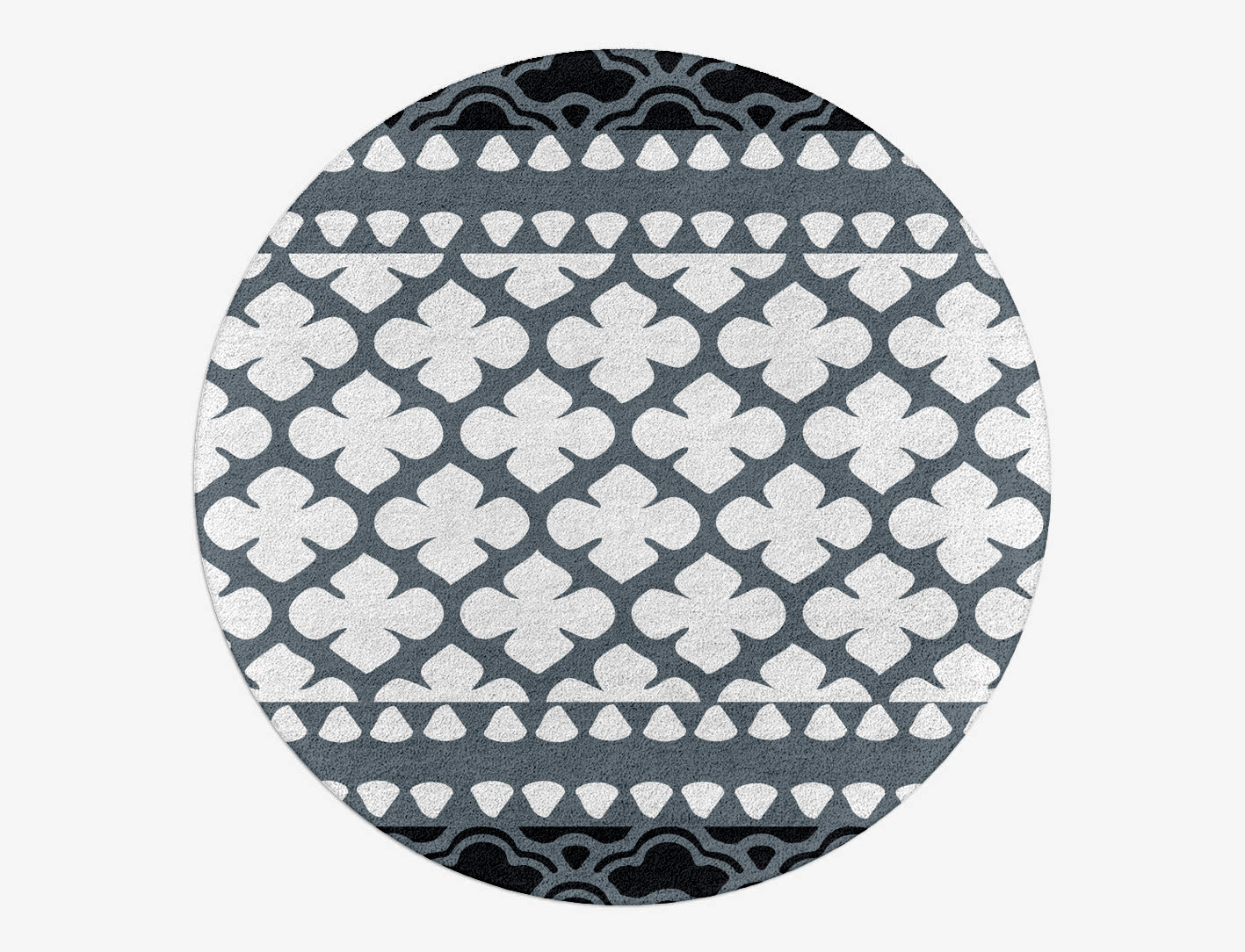Alhambra Grey Monochrome Round Hand Tufted Pure Wool Custom Rug by Rug Artisan