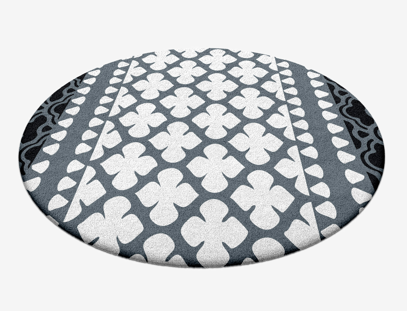 Alhambra Grey Monochrome Round Hand Tufted Pure Wool Custom Rug by Rug Artisan