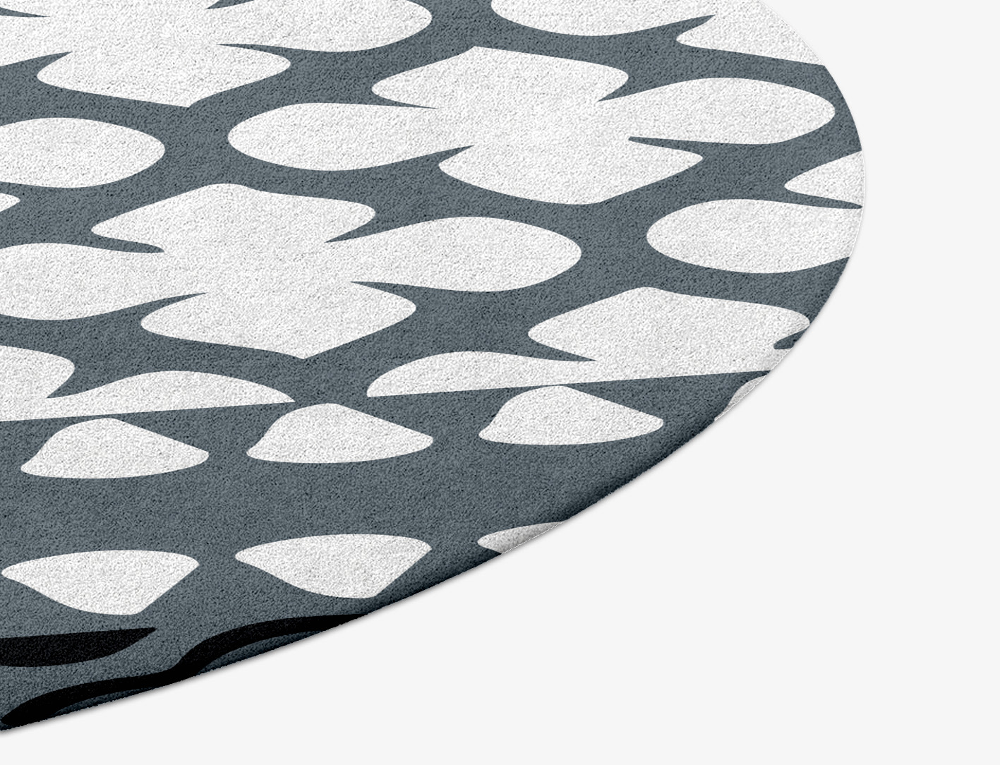 Alhambra Grey Monochrome Round Hand Tufted Pure Wool Custom Rug by Rug Artisan