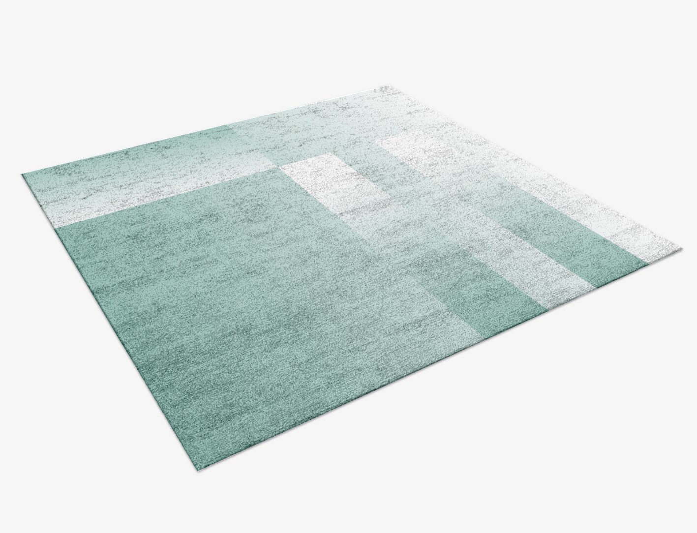 Aligned Ombre Square Hand Knotted Bamboo Silk Custom Rug by Rug Artisan