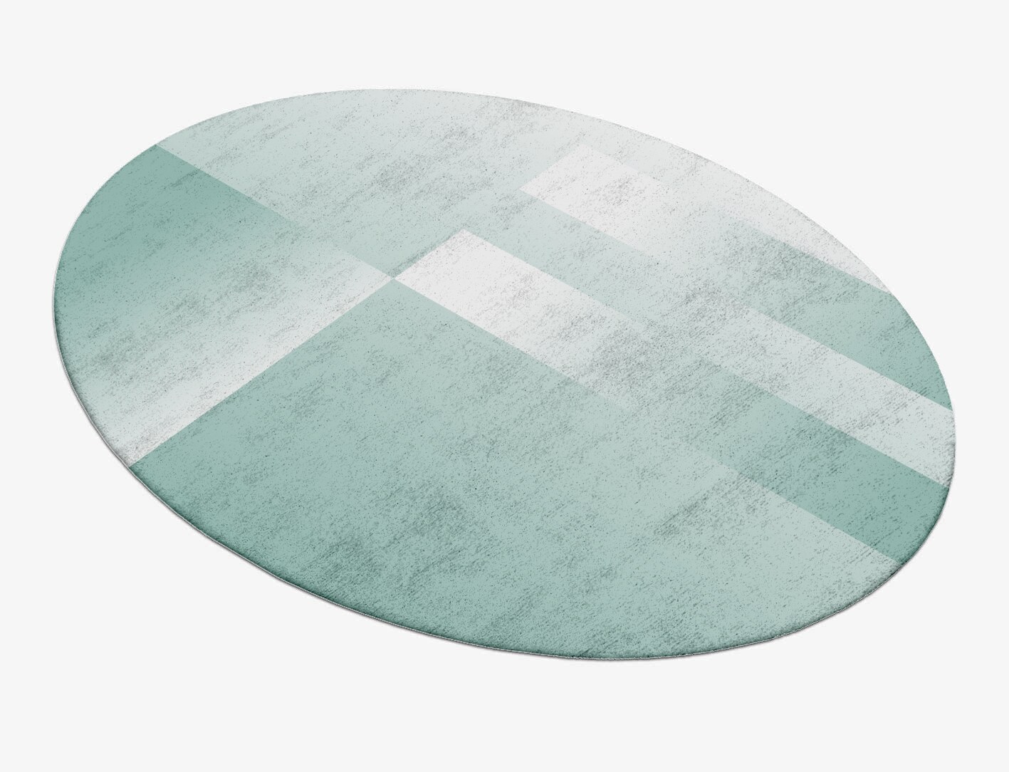 Aligned Ombre Oval Hand Tufted Bamboo Silk Custom Rug by Rug Artisan