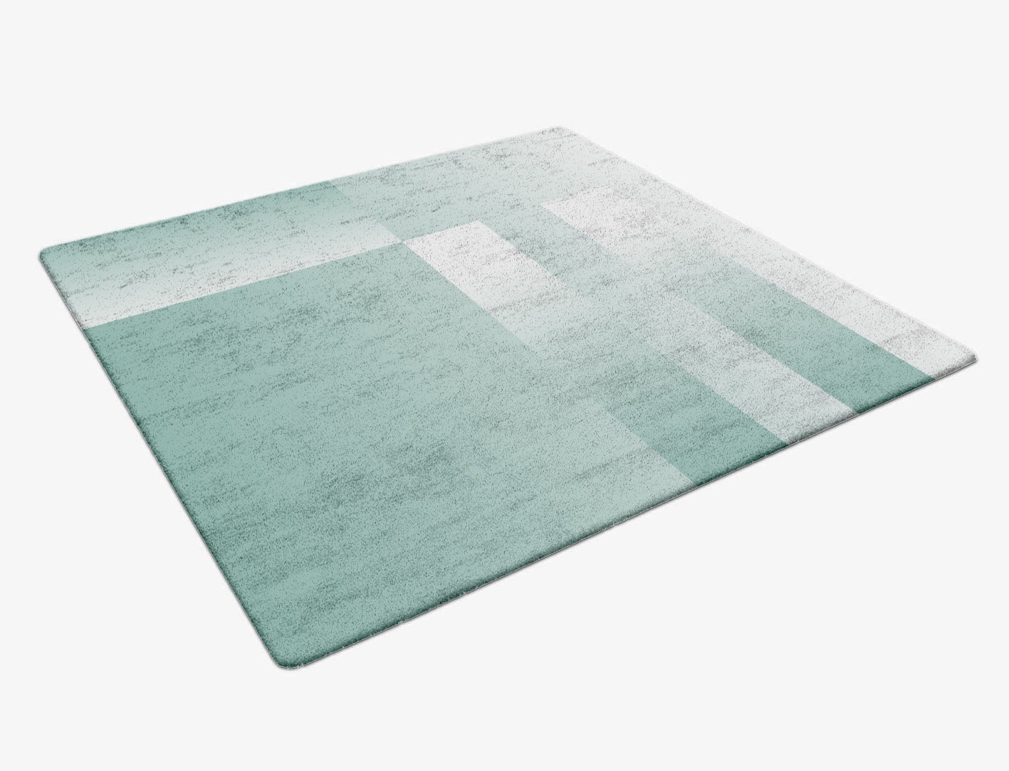 Aligned Ombre Square Hand Tufted Bamboo Silk Custom Rug by Rug Artisan