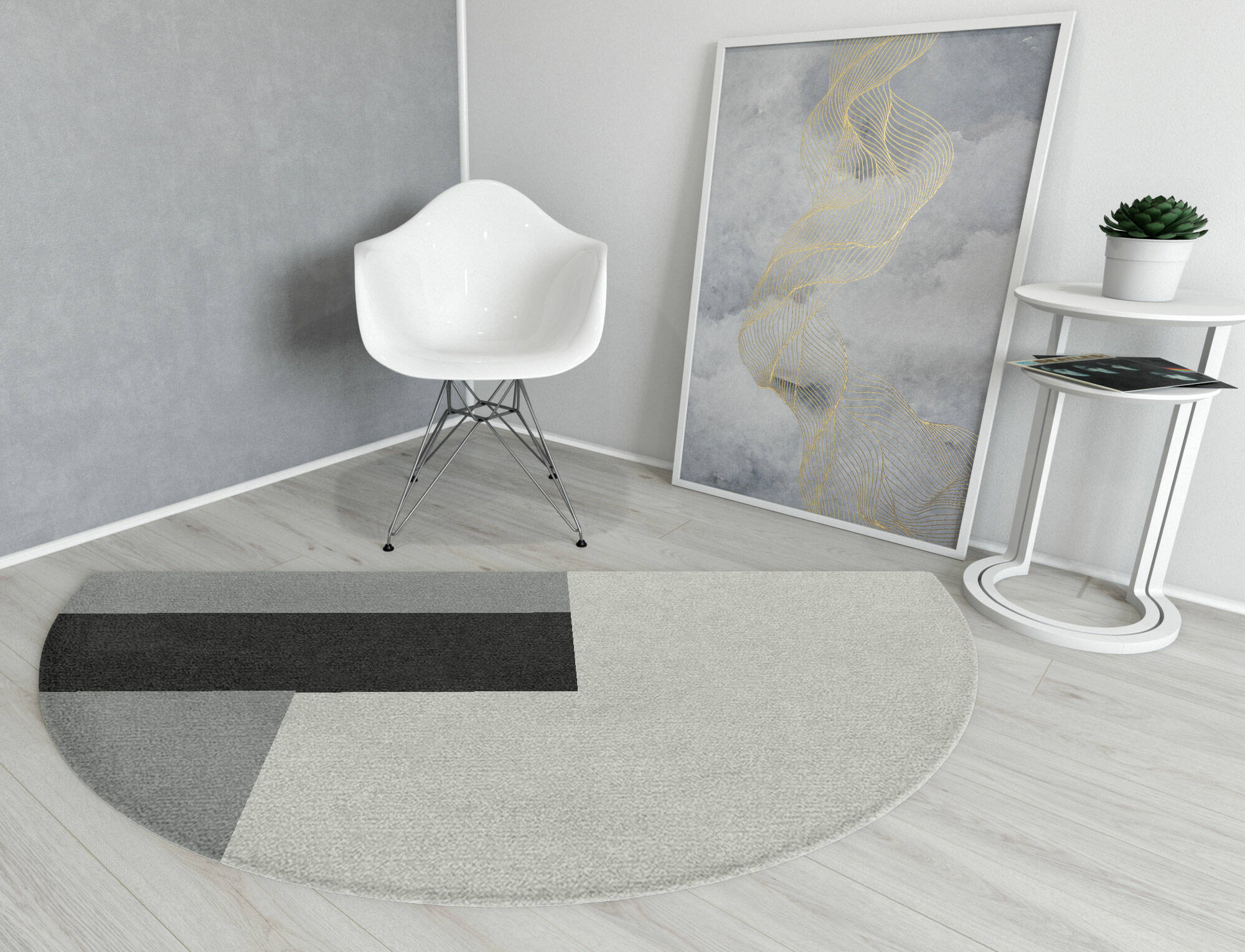 Allegiant  Halfmoon Hand Knotted Tibetan Wool Custom Rug by Rug Artisan