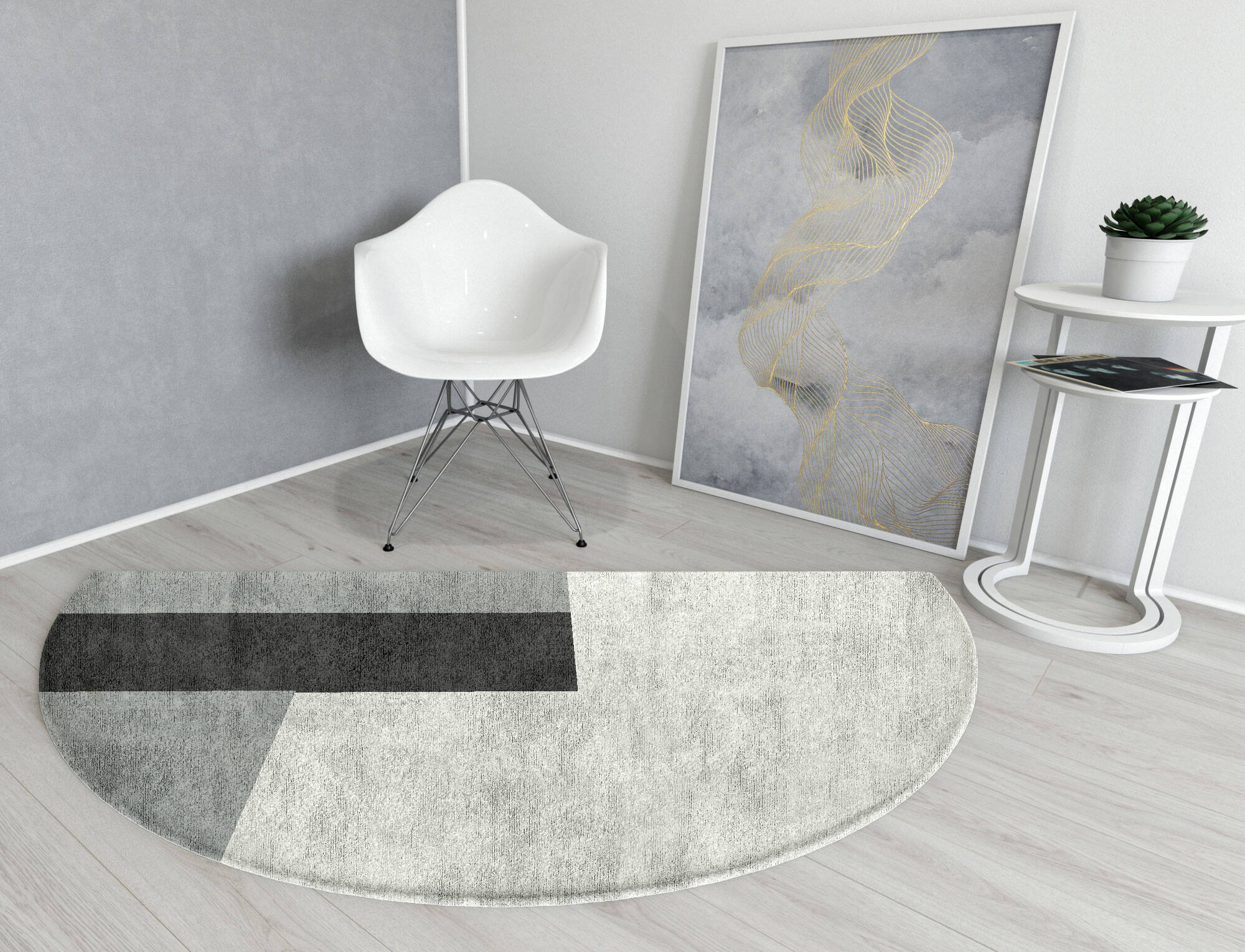 Allegiant  Halfmoon Hand Tufted Bamboo Silk Custom Rug by Rug Artisan