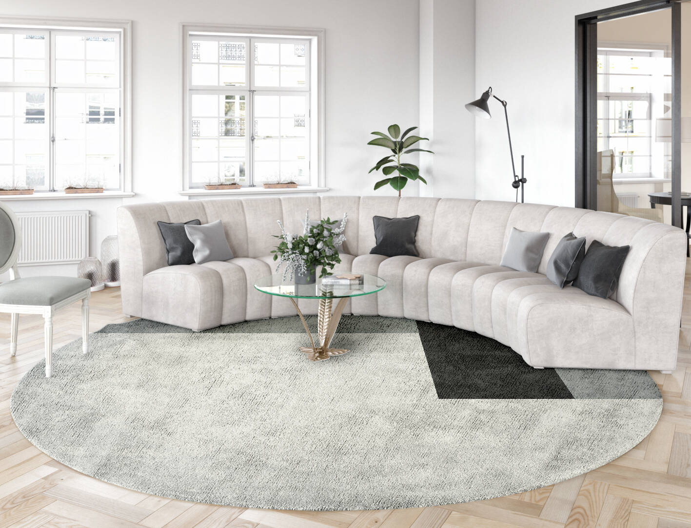 Allegiant  Round Hand Tufted Bamboo Silk Custom Rug by Rug Artisan